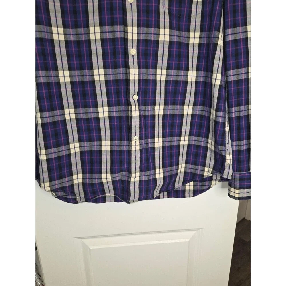 J. Crew Shirting's Men's Washed Tartan Plaid Long Sleeve Button Down Shirt